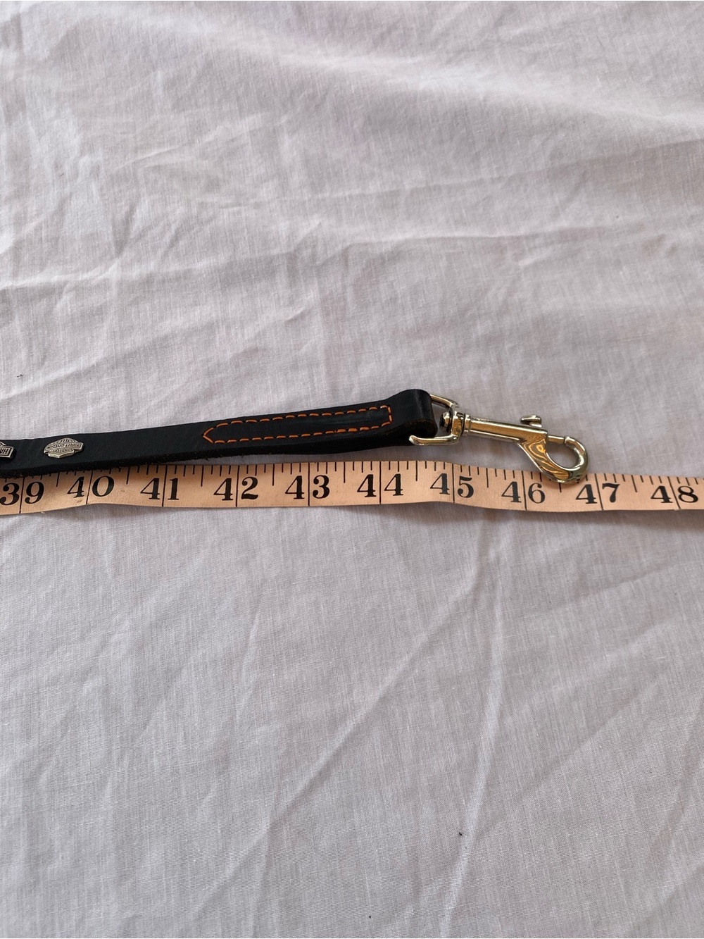 Harley-Davidson Black Leather Dog Leash Silver Logo Studs 46” - Picture 5 of 5